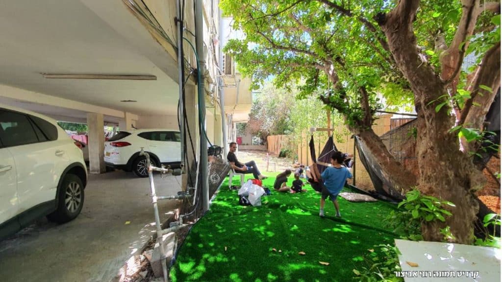 Parking converted into a typical yard